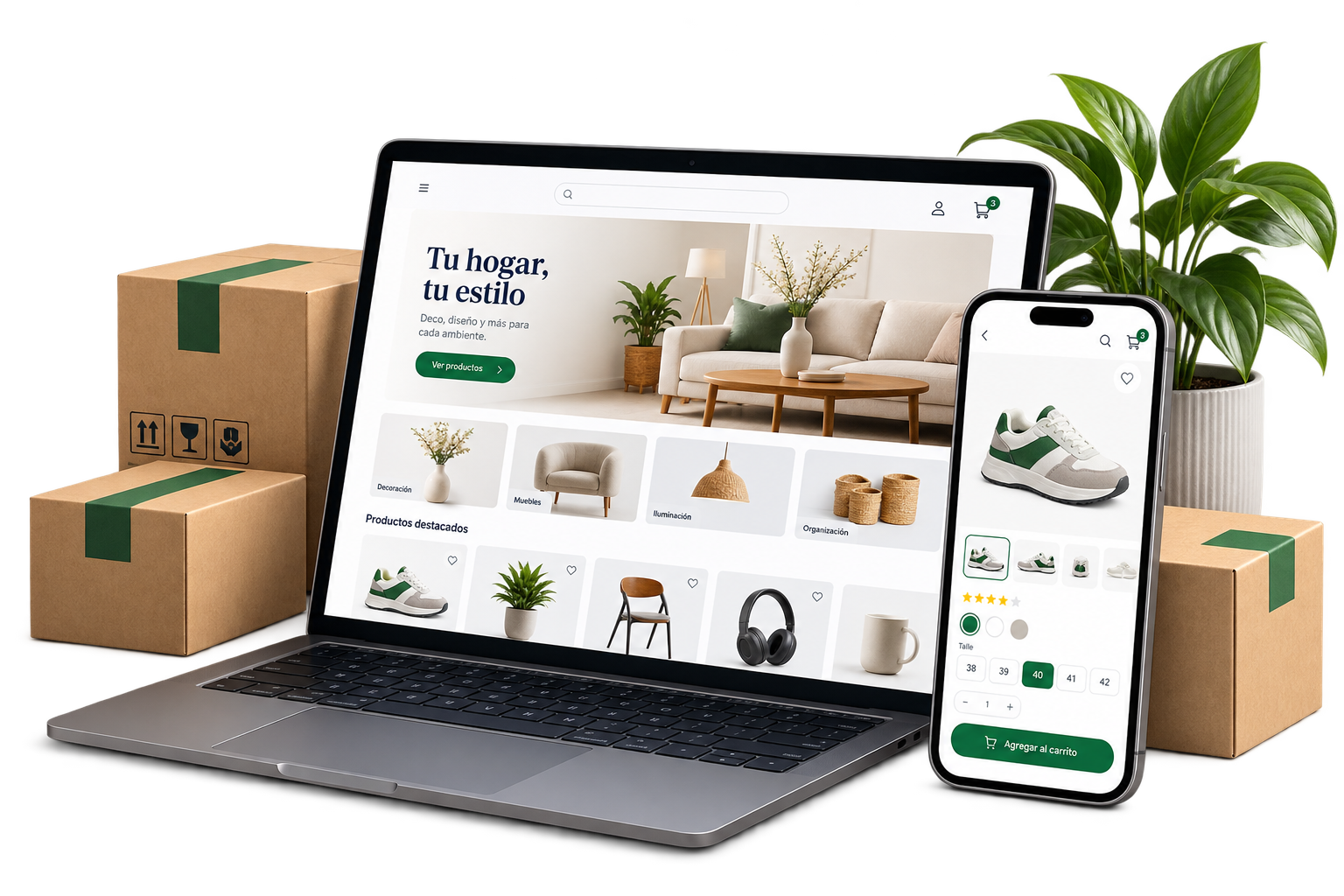 Tienda online en notebook y celular